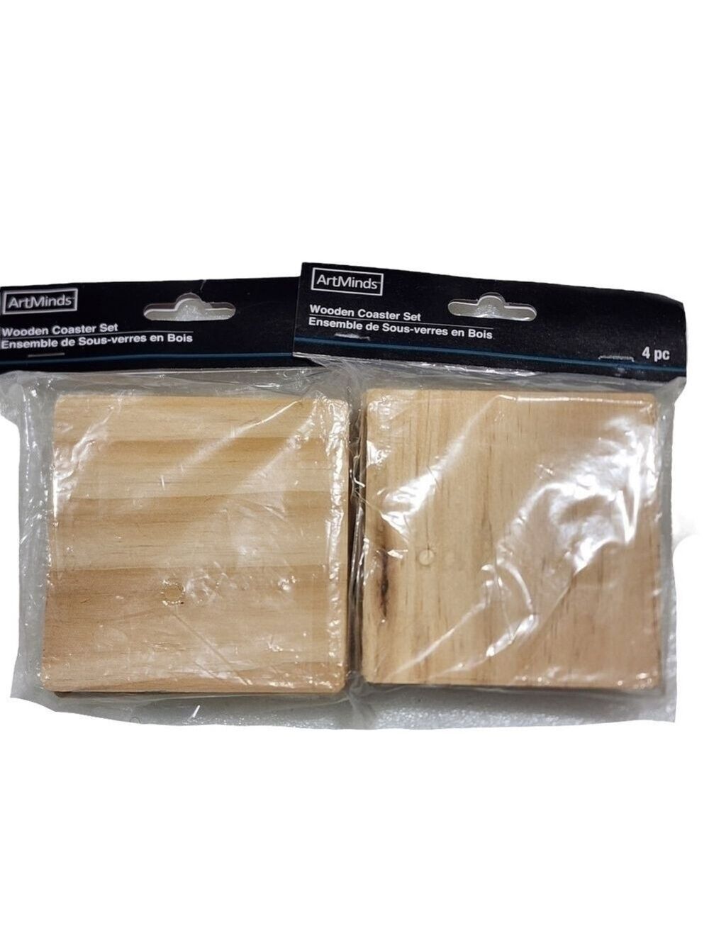 ArtMinds Wood Coaster Set Crafting gifts Art (2) 4pk paint decoupage personalize